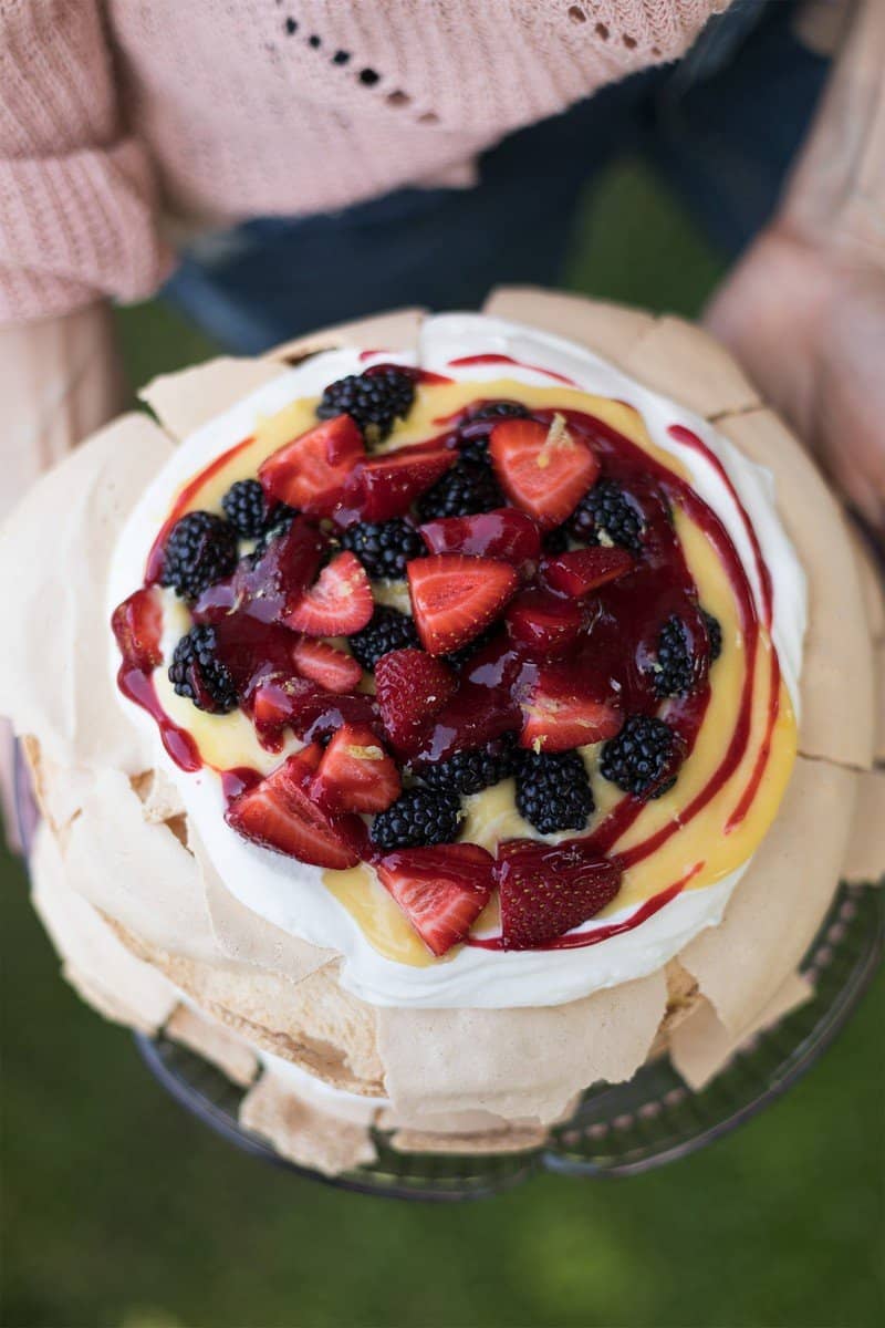 whole berry lemon pavlova - berry recipes