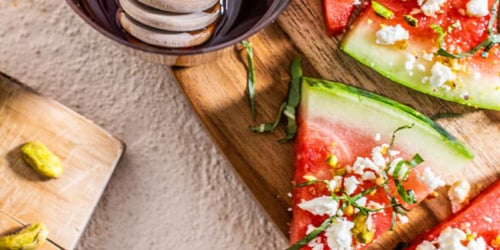 A Fruit-Forward Easy Appetizers Party Round-up And Savory Watermelon Wedges