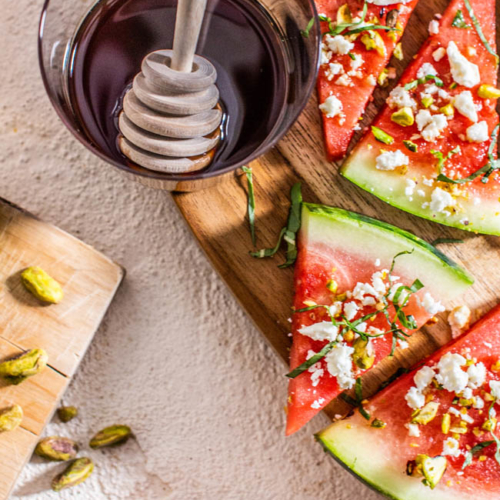 A Fruit-Forward Easy Appetizers Party Round-up And Savory Watermelon Wedges