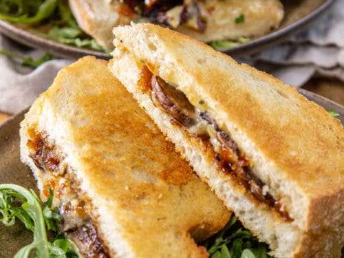 Crunchy Grilled Cheese with Sweet & Savory Caramelized Onions - nocrumbsleft