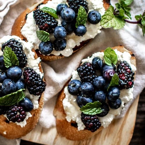 Black and Blueberry Ricotta Grilled Toast