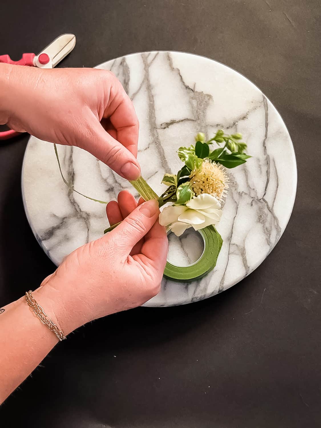 Wrapping a Boutonniere