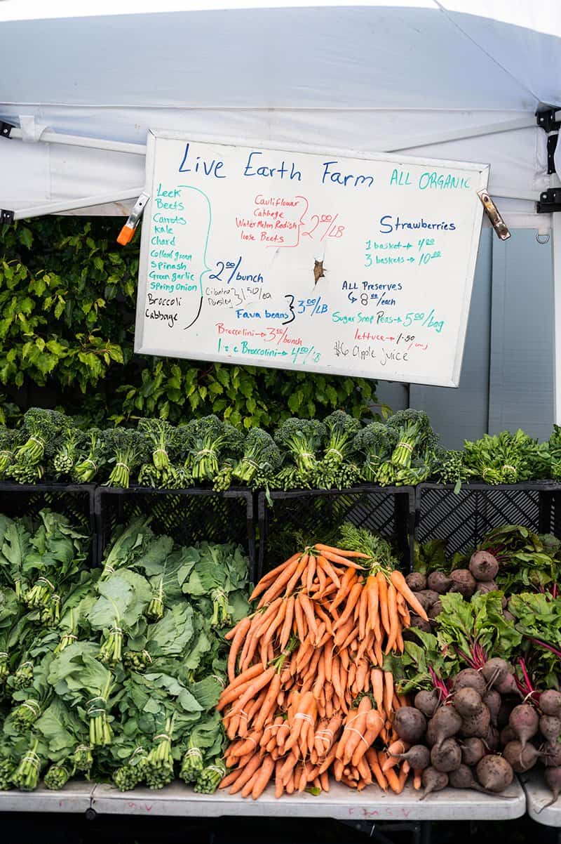 A booth at the farmers market
