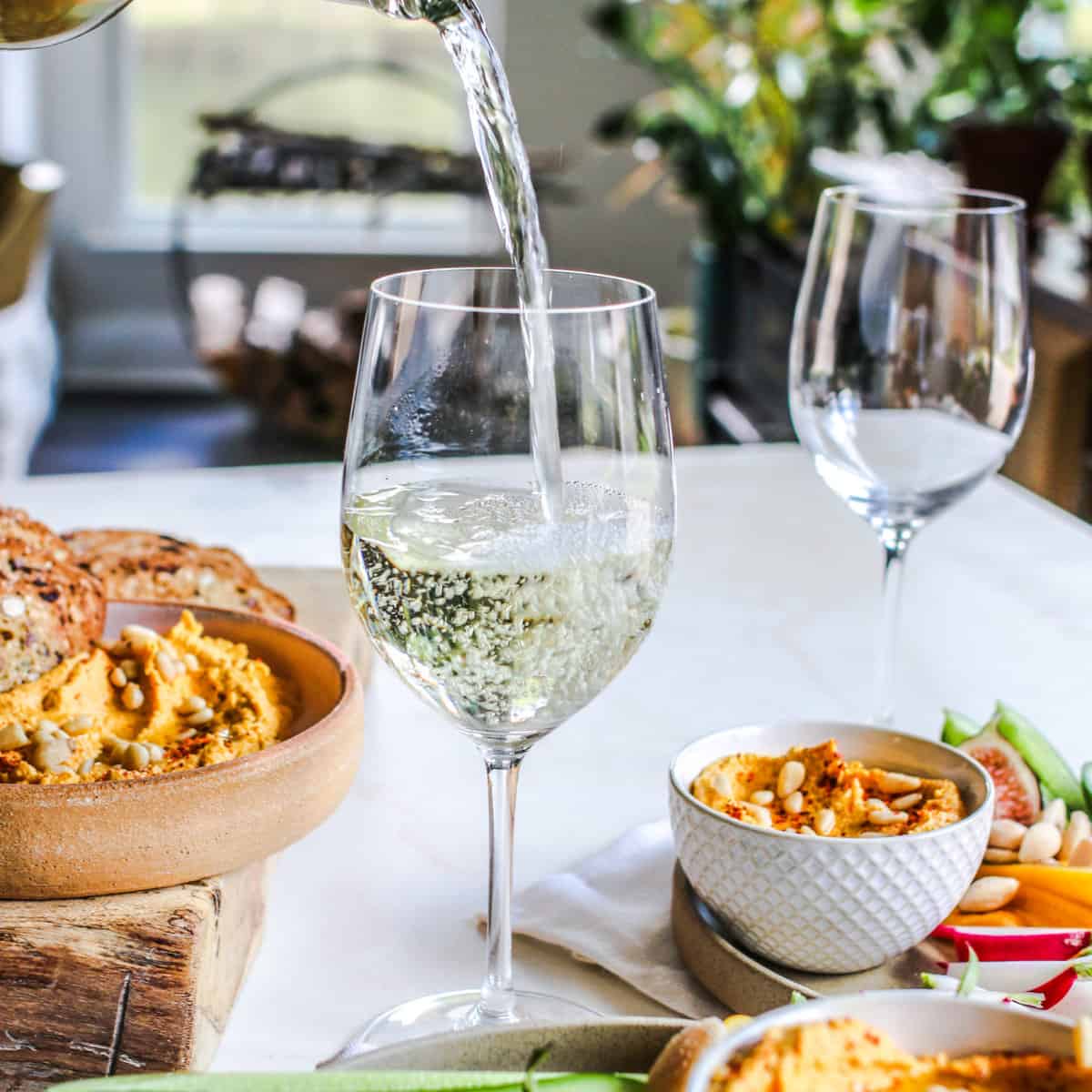 California Sauvignon Blanc being poured into a glass