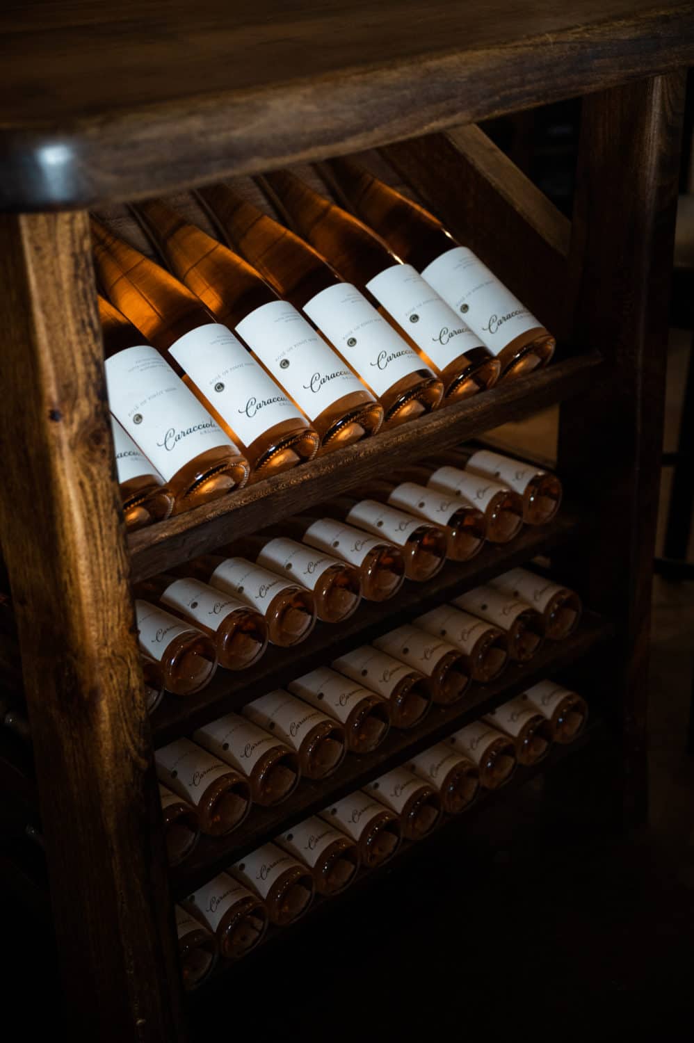 Wine display at Caraccioli Cellars