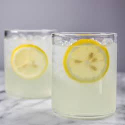 Two glasses of lemonade.