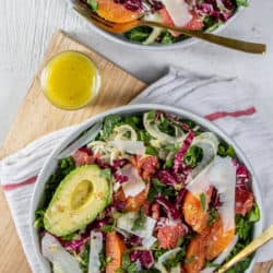 Simple Citrus Salads to Make for Dinner, two bowl sof Roasted Fennel and Citrus Salad.