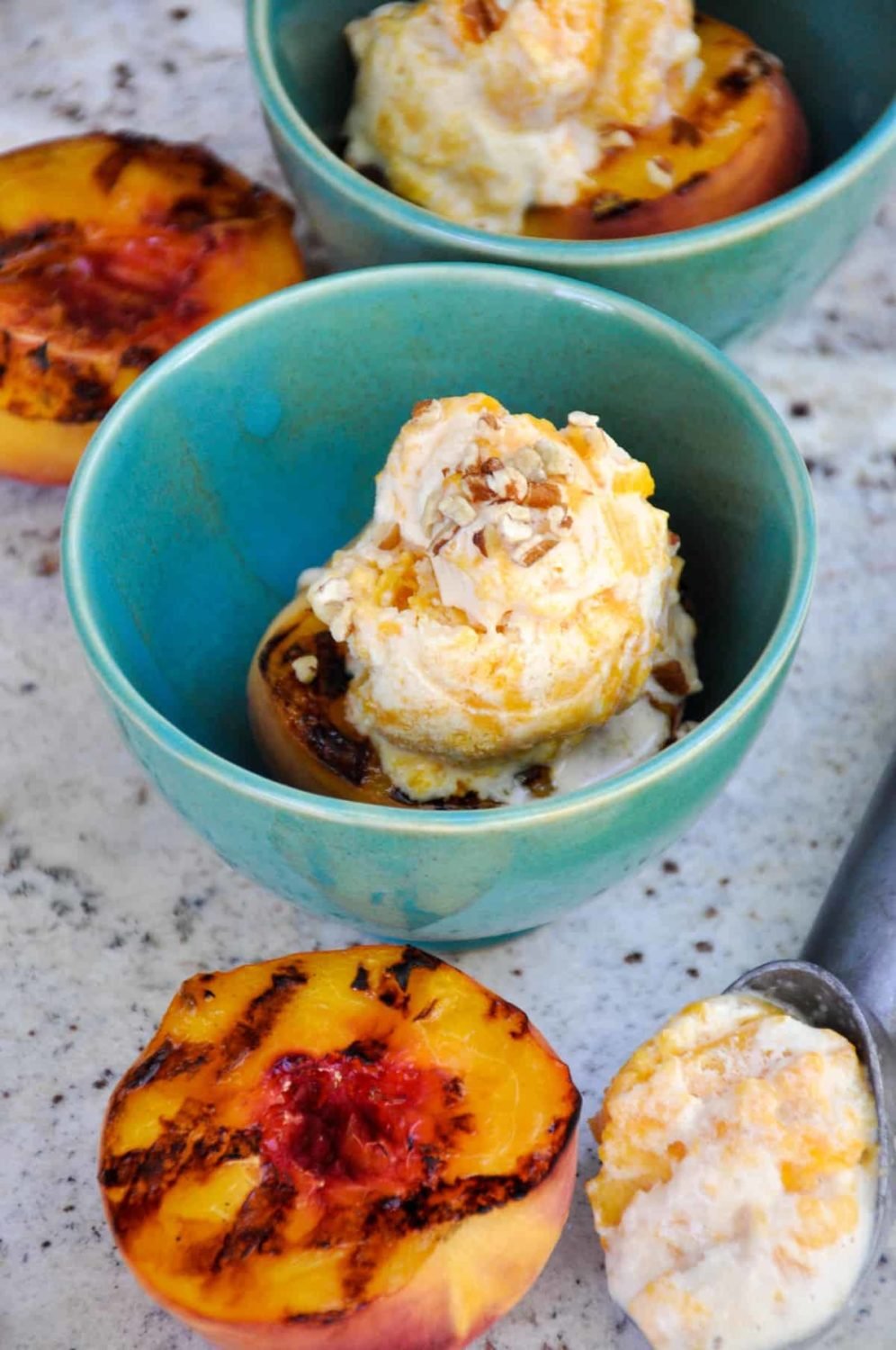 Peach Ice Cream with California Cling Peaches