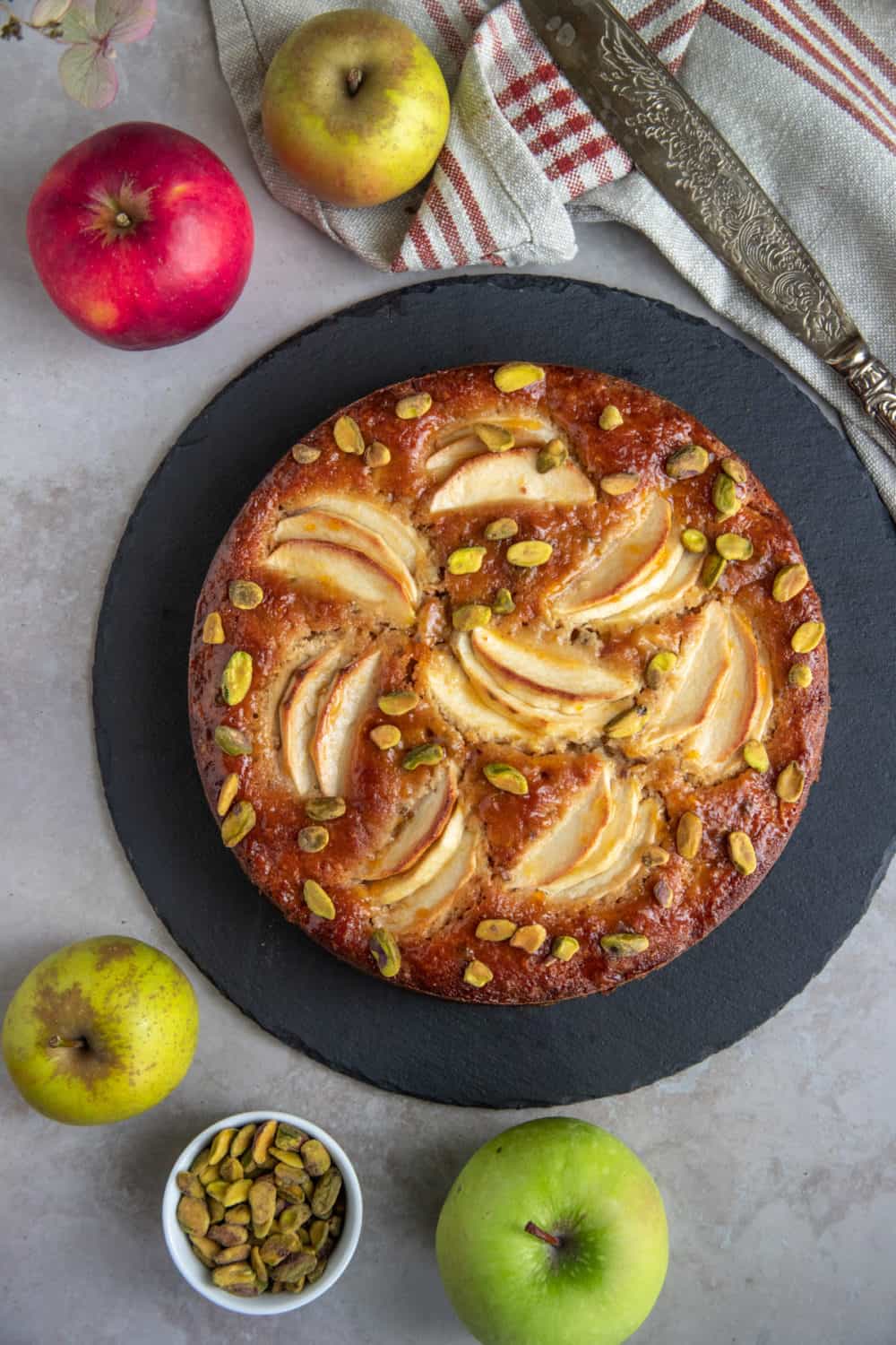 Apples Cake with PIstachios from Bakes by Brown Sugar