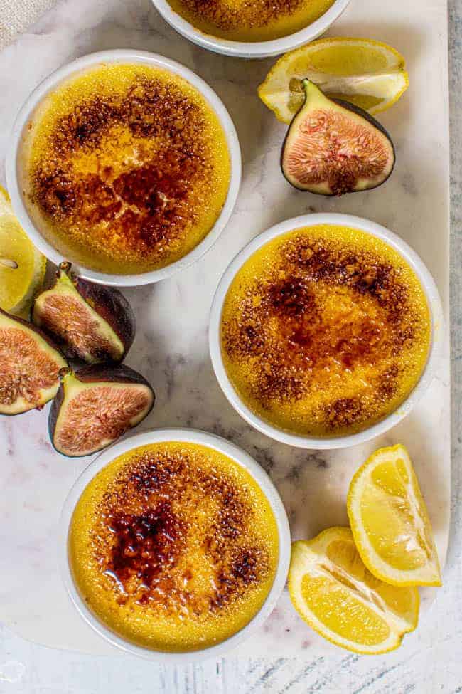 Creme Brulee. Figs are grown only in California