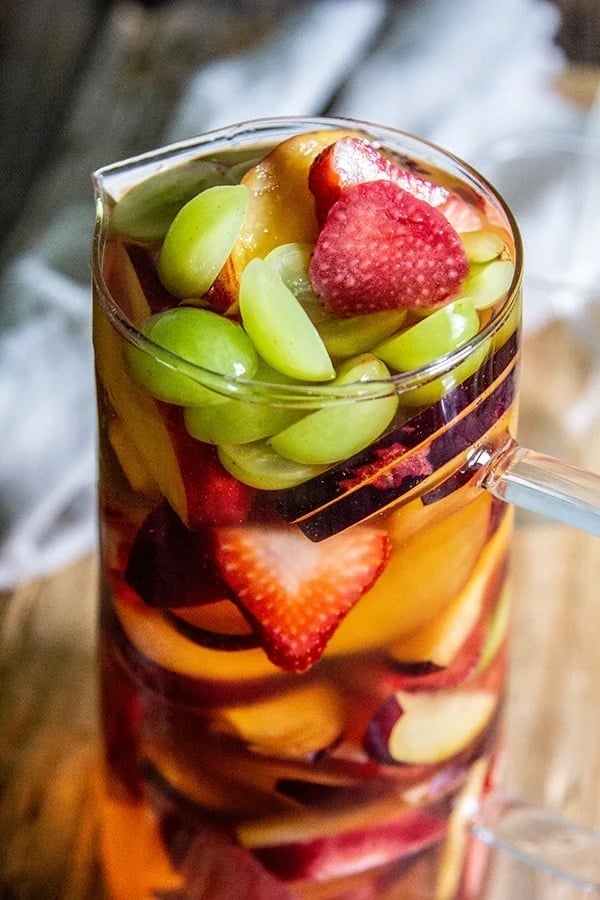 White Wine Sangria with plums