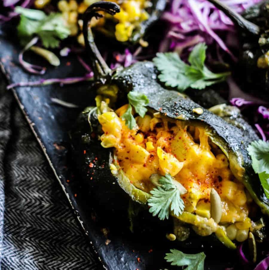 Stuffed Poblano Peppers from G-Free Foodie