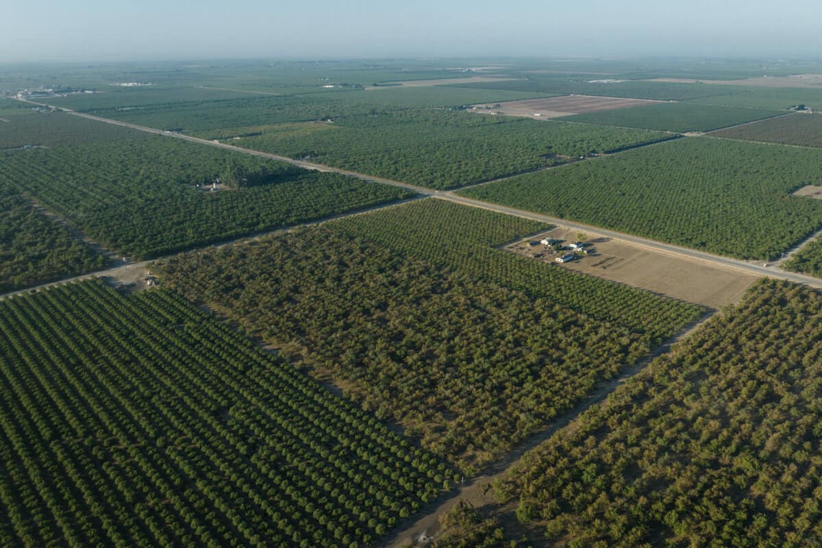 aerial view of California's Central Valley