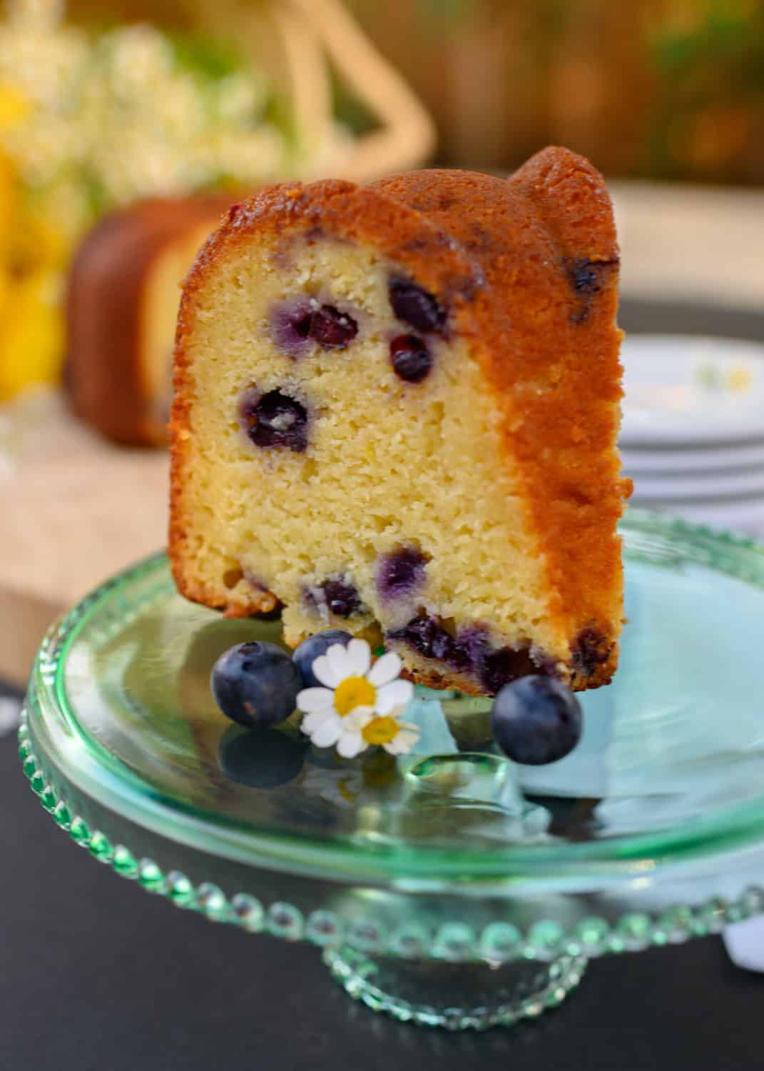 Ricotta Cake with Lemon and Blueberry Compote