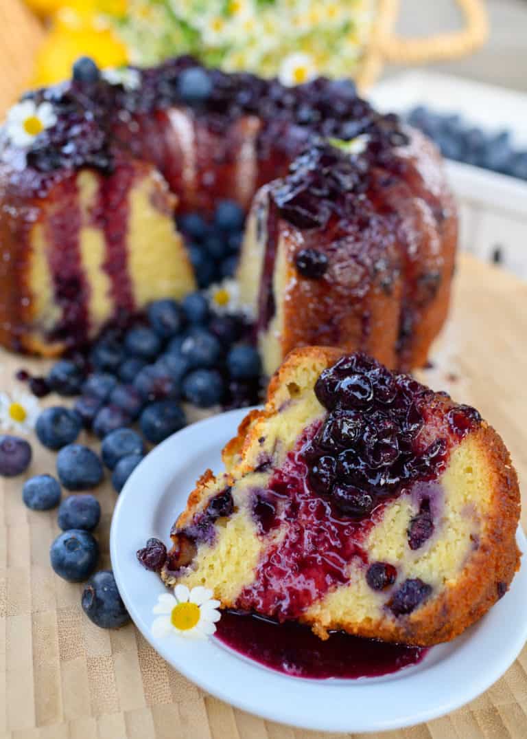 Blueberry Ricotta Cake with Lemon & Blueberry Compote - California Grown