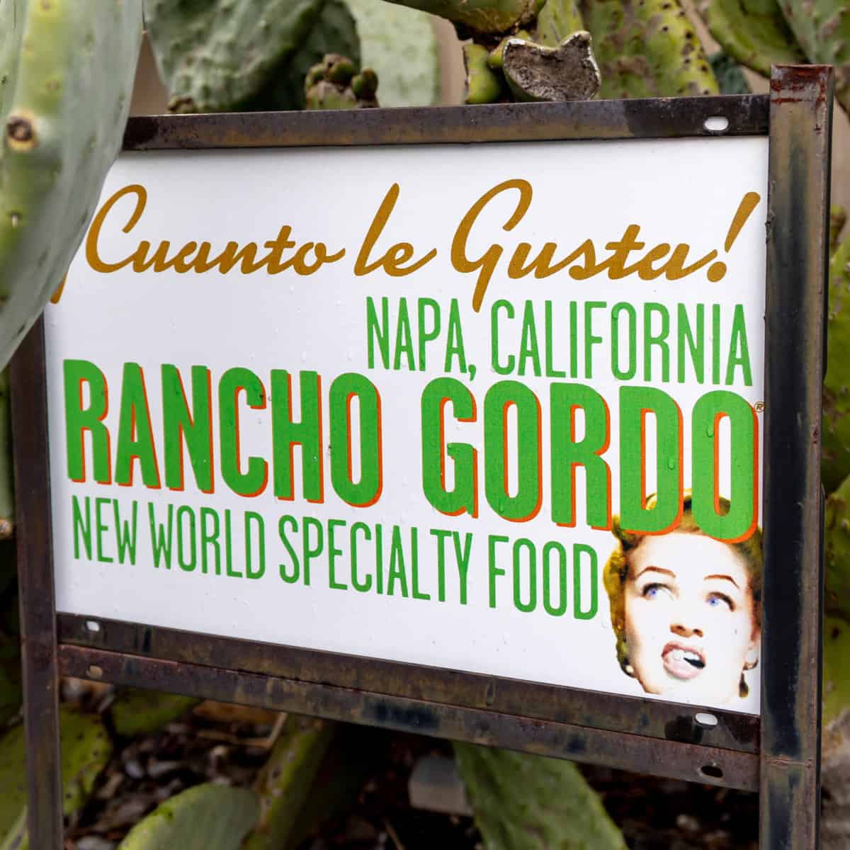 Rancho Gordo Sign outside of their Napa Storefront
