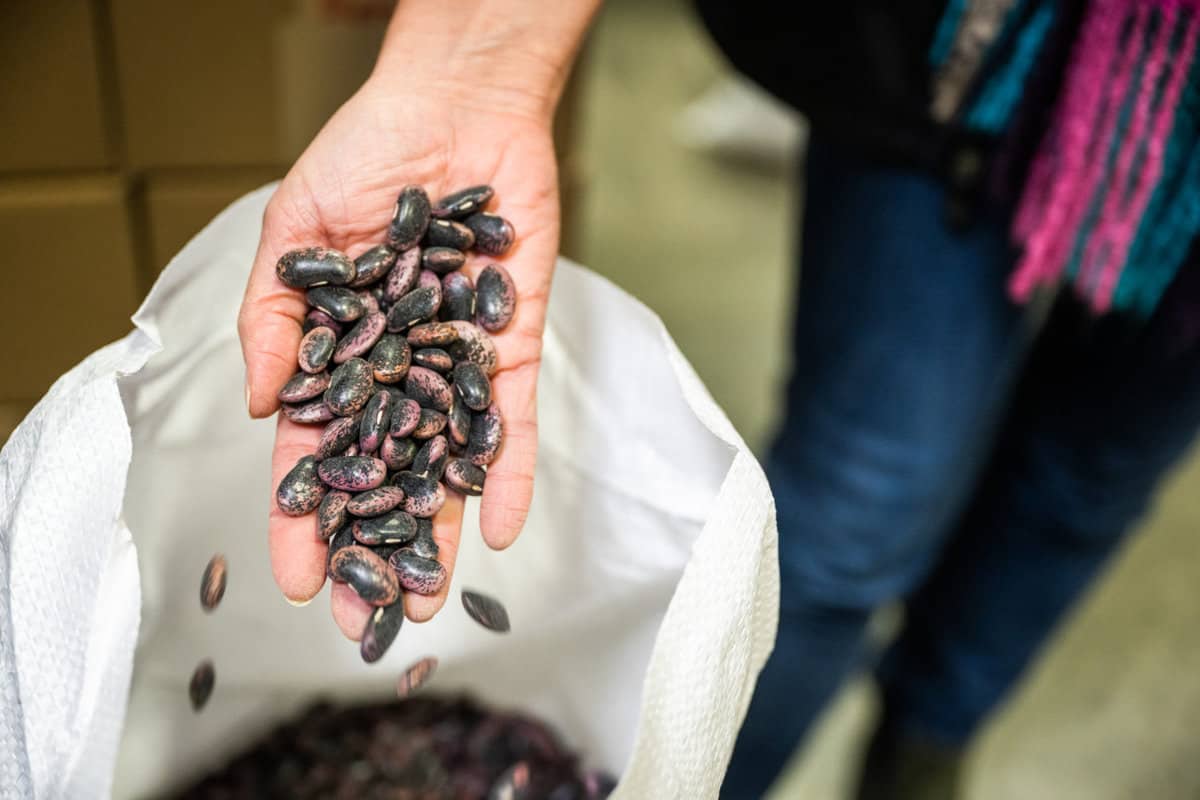 Woman holding Rancho Gordo's Heirloom Beans in her hands