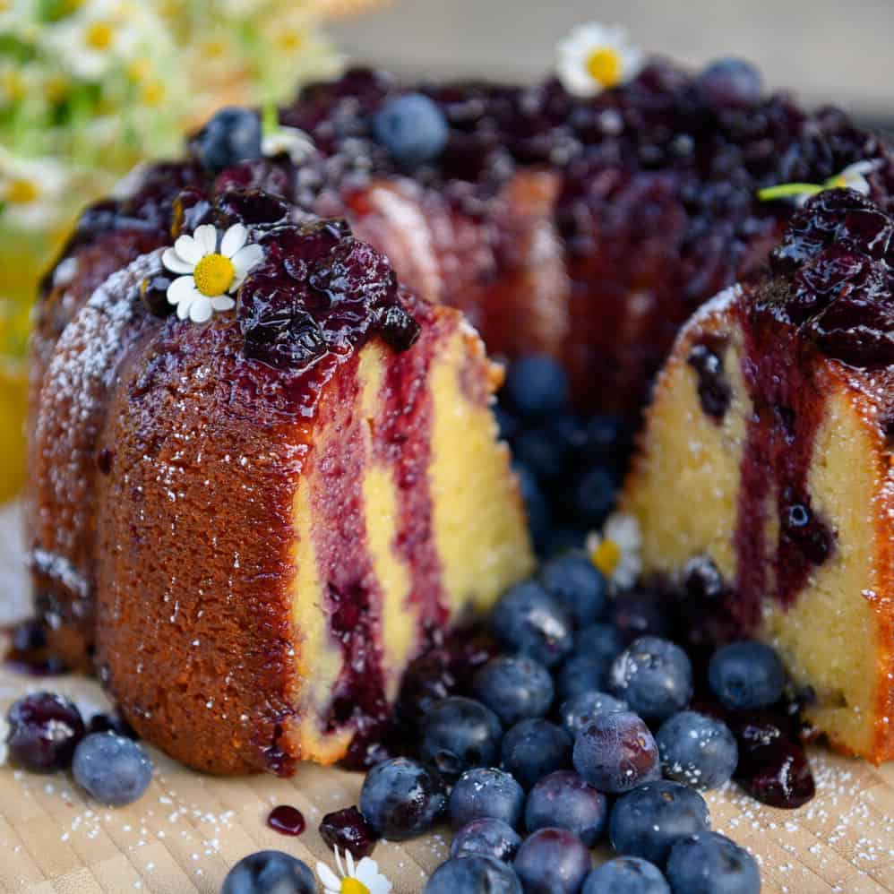Blueberry Ricotta Cake with lemon