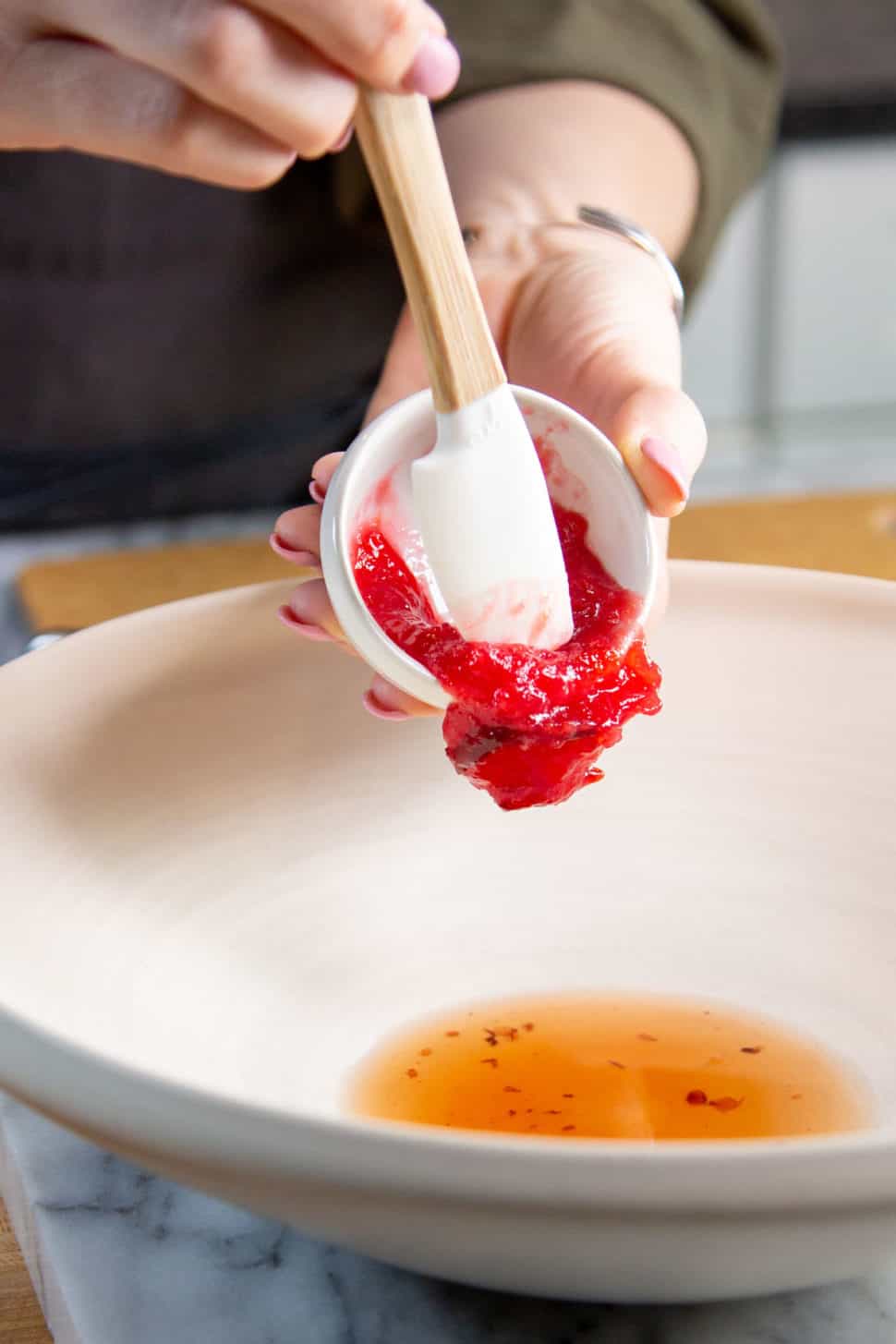 A Simple Salad With Fruit, Walnuts, And Black Pepper Vinaigrette