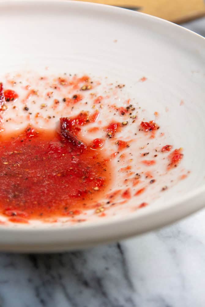 A Simple Salad With Fruit, Walnuts, And Black Pepper Vinaigrette