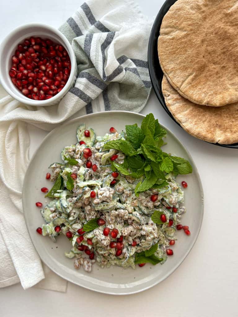 Raisin Salad 4 Cucumber, Yogurt, and Golden California Raisins Salad with Pomegranate by Jaíne Mackievicz Cucumber, Yogurt, and Golden California Raisins Salad with Pomegranate by Jaíne Mackievicz