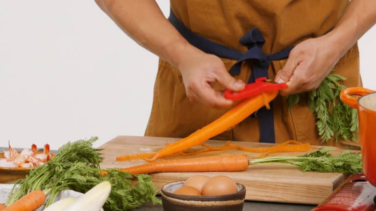 peeling carrots