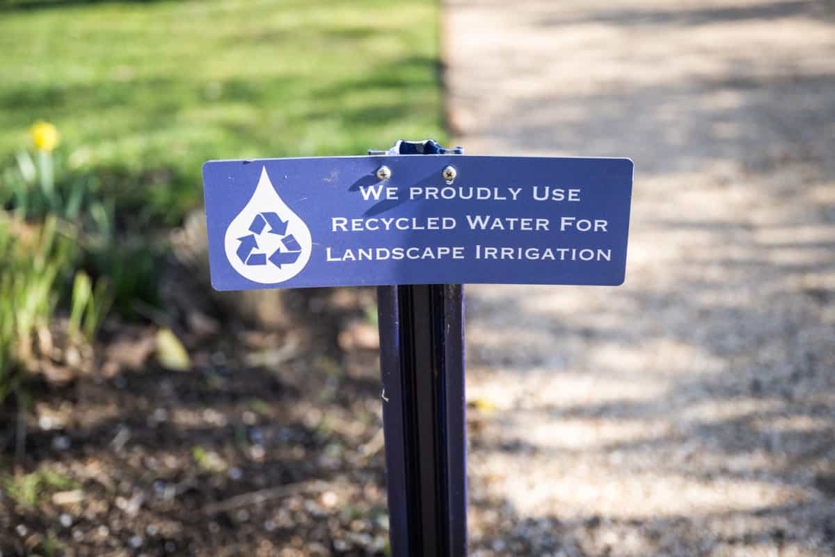 Recycled water sign at st supery