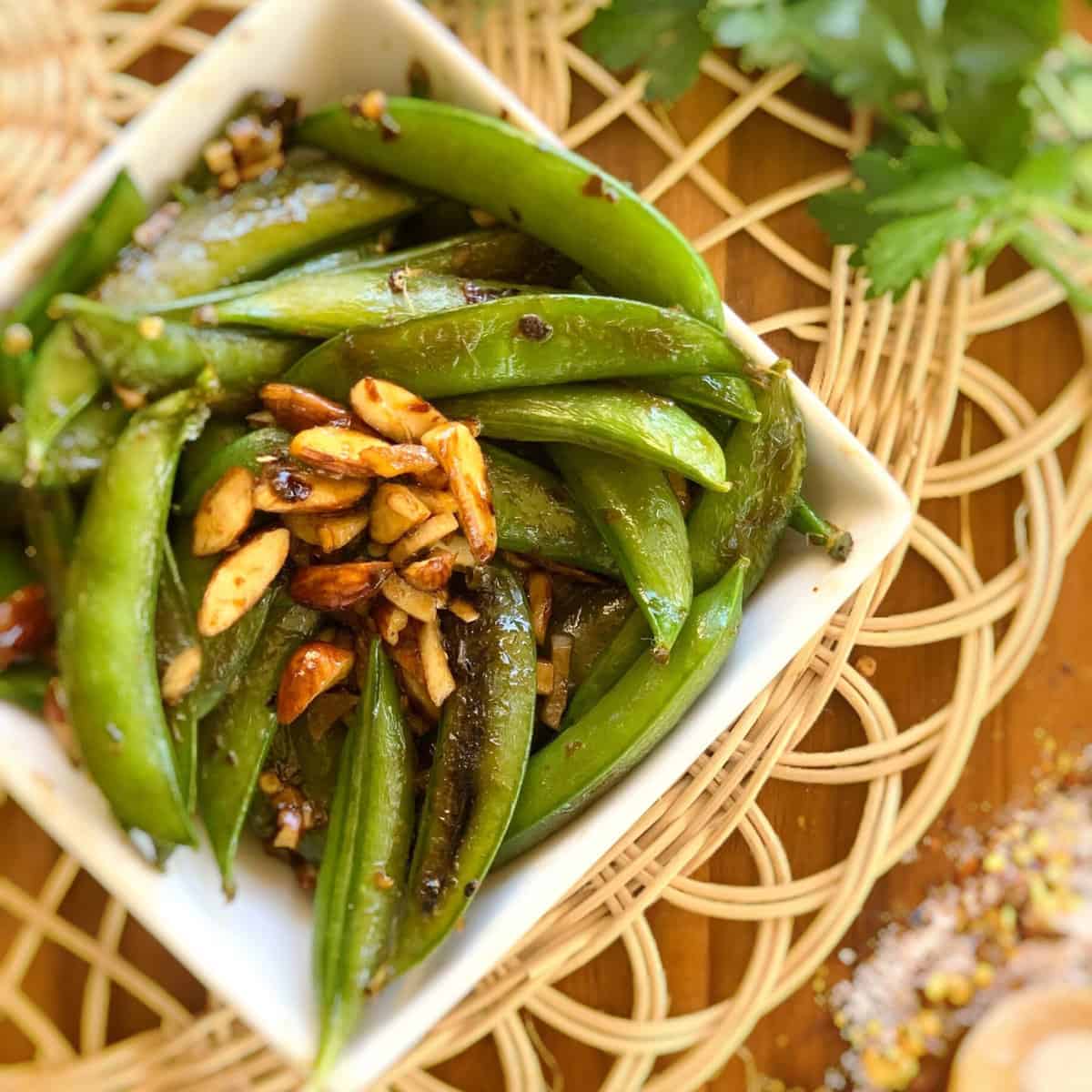 Sweet and Spicy Snap Peas from Tahiri Flores