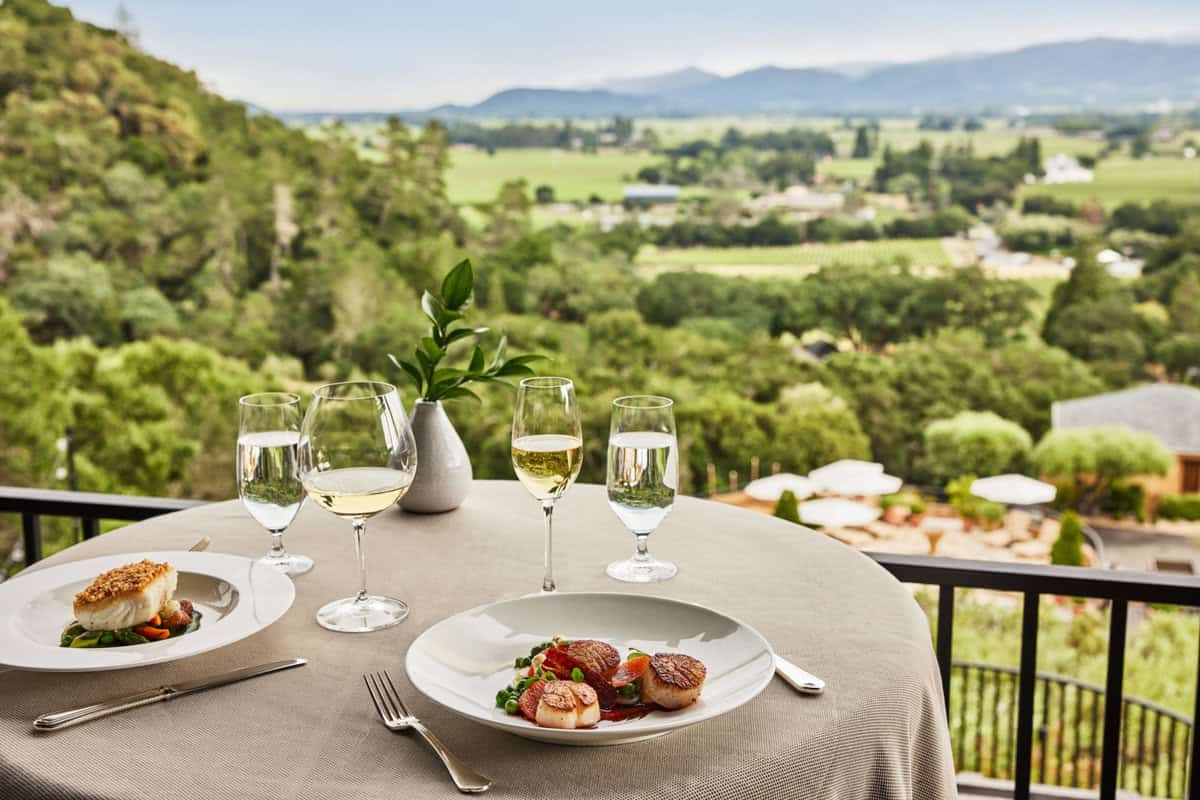 view from balcony at auberge napa