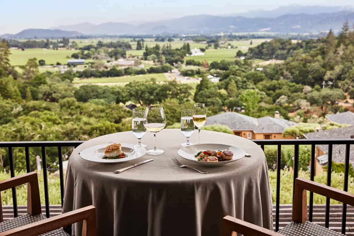 view from balcony at auberge napa