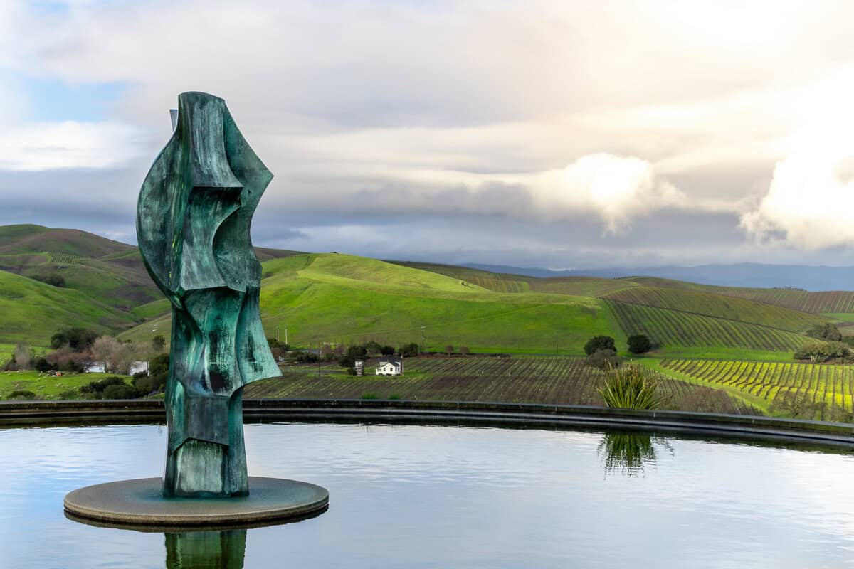One of the sculptures at Artesa in Napa Valley