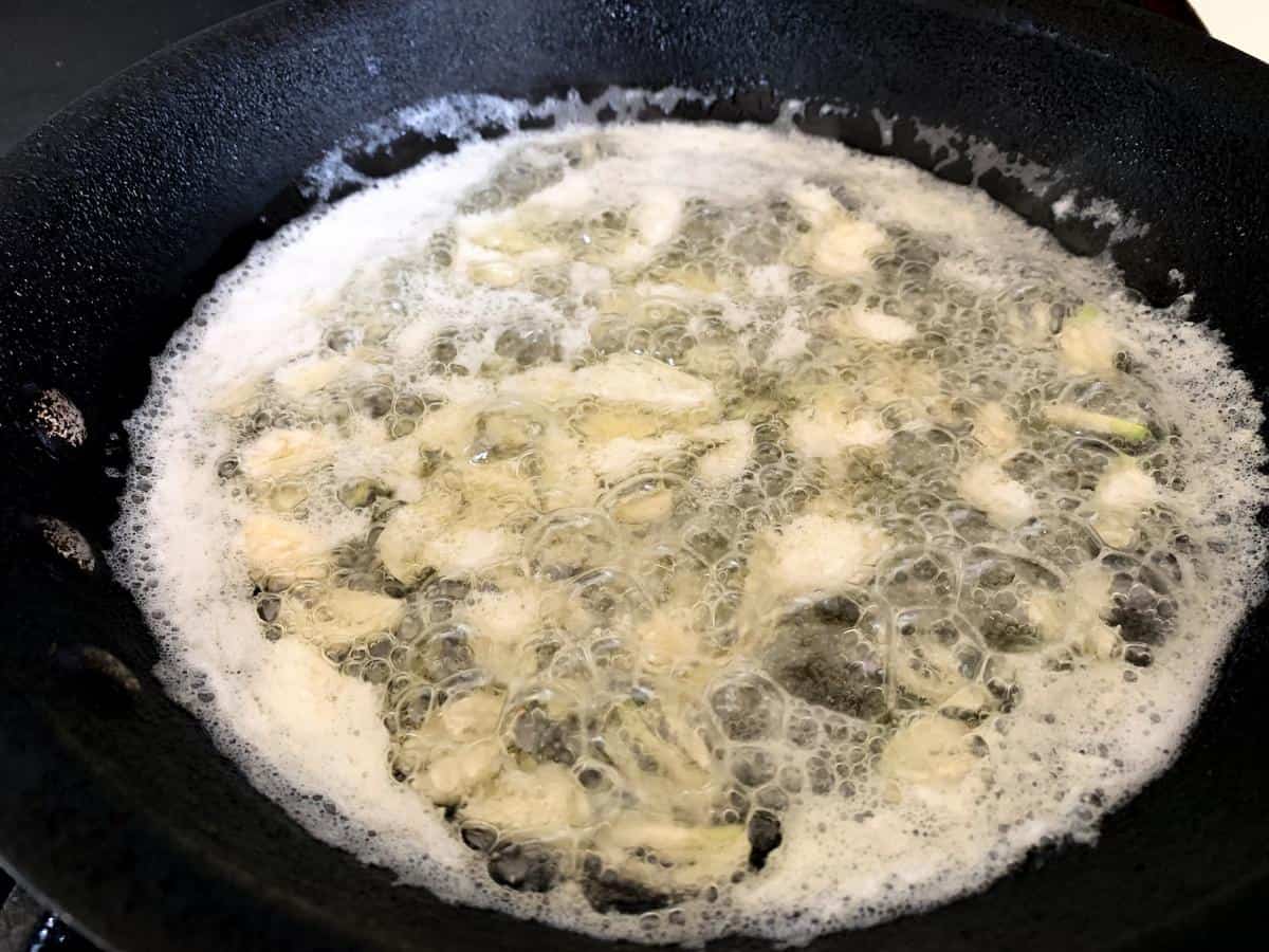 cook the garlic