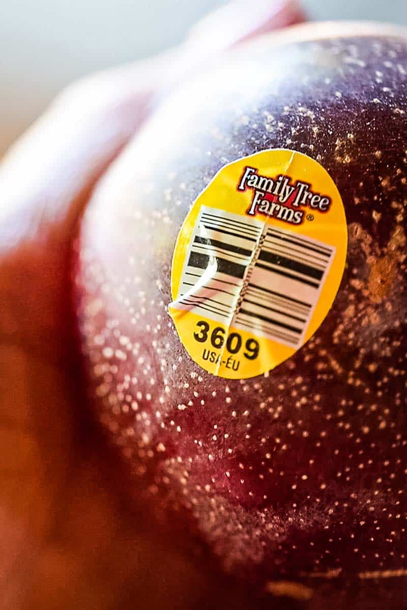 pluot with PLU produce sticker