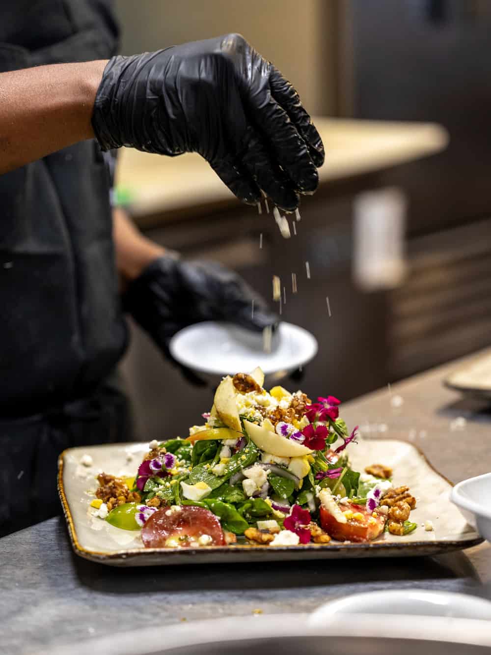 Bella Bru
Sacramento area restaurant partnering with CA Grown
owned by Liz Mishler
July 2023
Photography by Hilary Rance
making a mighty chicken salad at Bella Bru Cafe