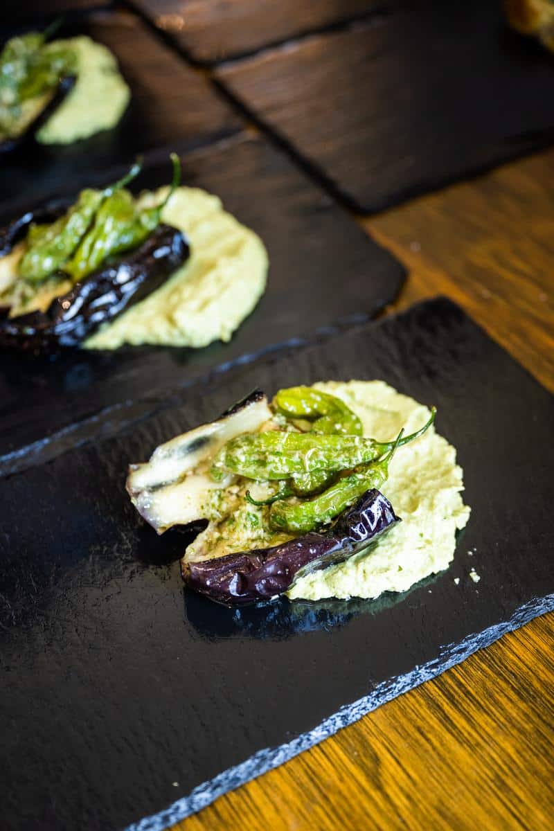 Chef Hany Ali’s Fire Roasted Eggplant & Blistered Shishito Peppers