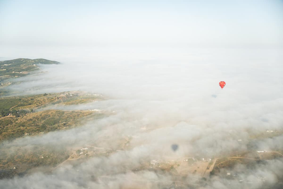 hot air balloon in Temecula Wine Country