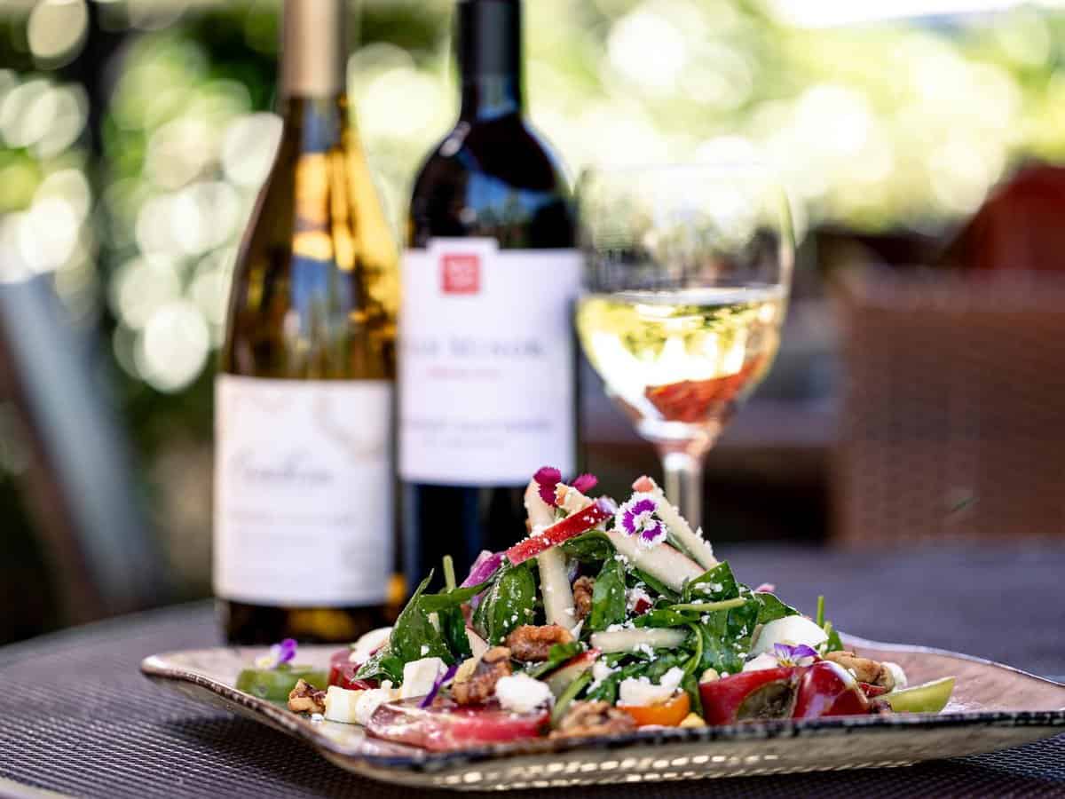 Bella Bru Sacramento area restaurant partnering with CA Grown owned by Liz Mishler July 2023 Photography by Hilary Rance Mighty Roasted Chicken Salad with white wine