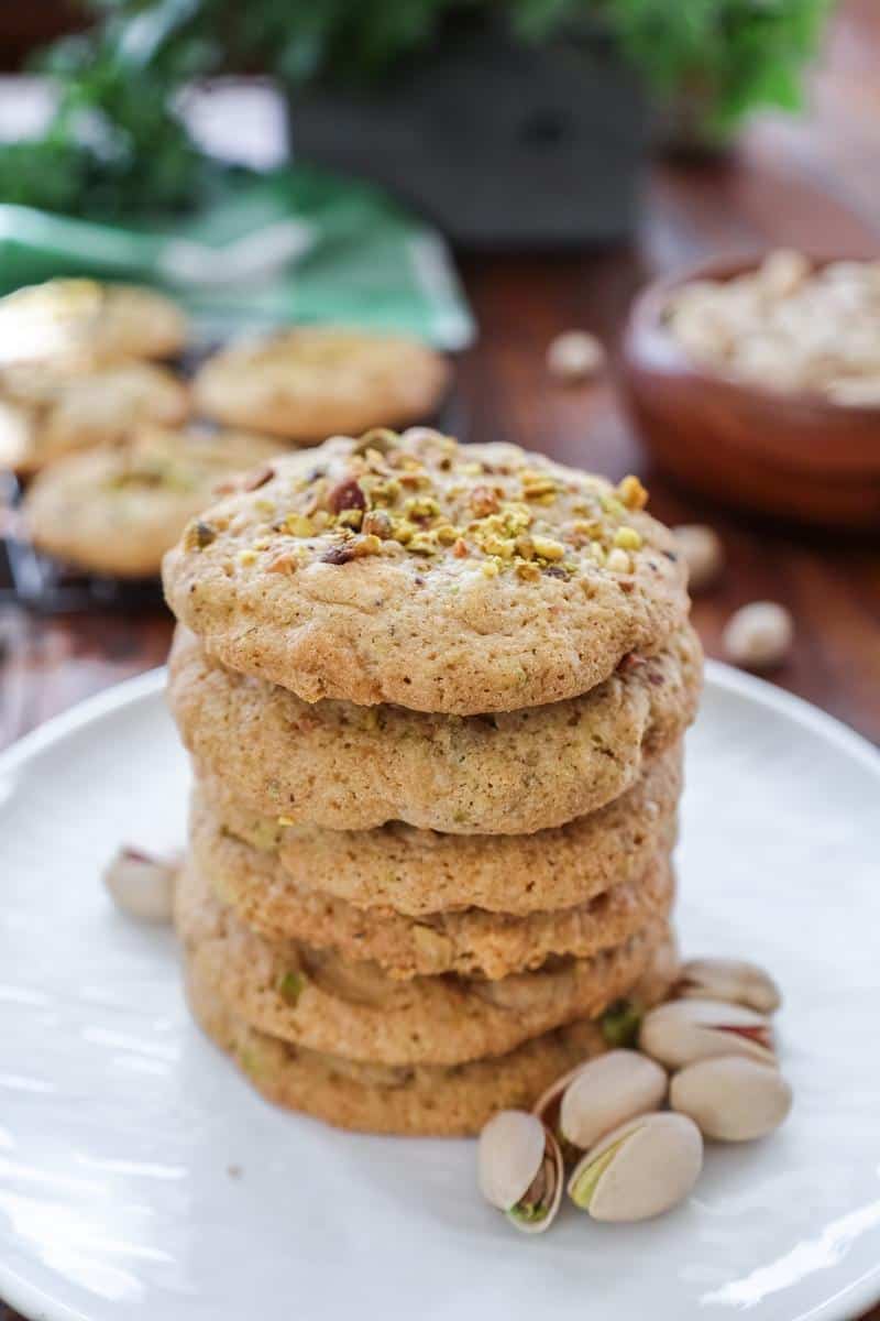 Pistachio + White Chocolate Chip Cookies from Keenan Farms