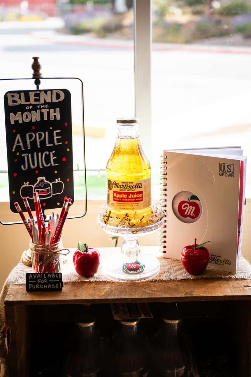 Martinelli's apple cider tasting room display