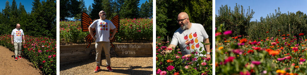 jerry james stone exploring the nature trail at Apple Ridge