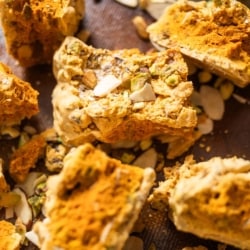 An Easy Recipe For Homemade Pistachio Almond Honeycomb Candy