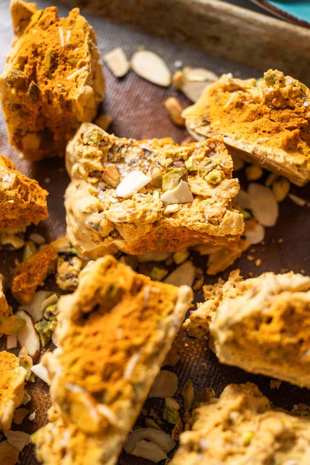 An Easy Recipe For Homemade Pistachio Almond Honeycomb Candy