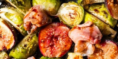 Roasted Figs with Brussels Sprouts and Prosciutto
