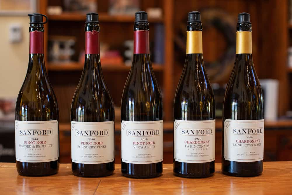 bottles of Sanford Wines