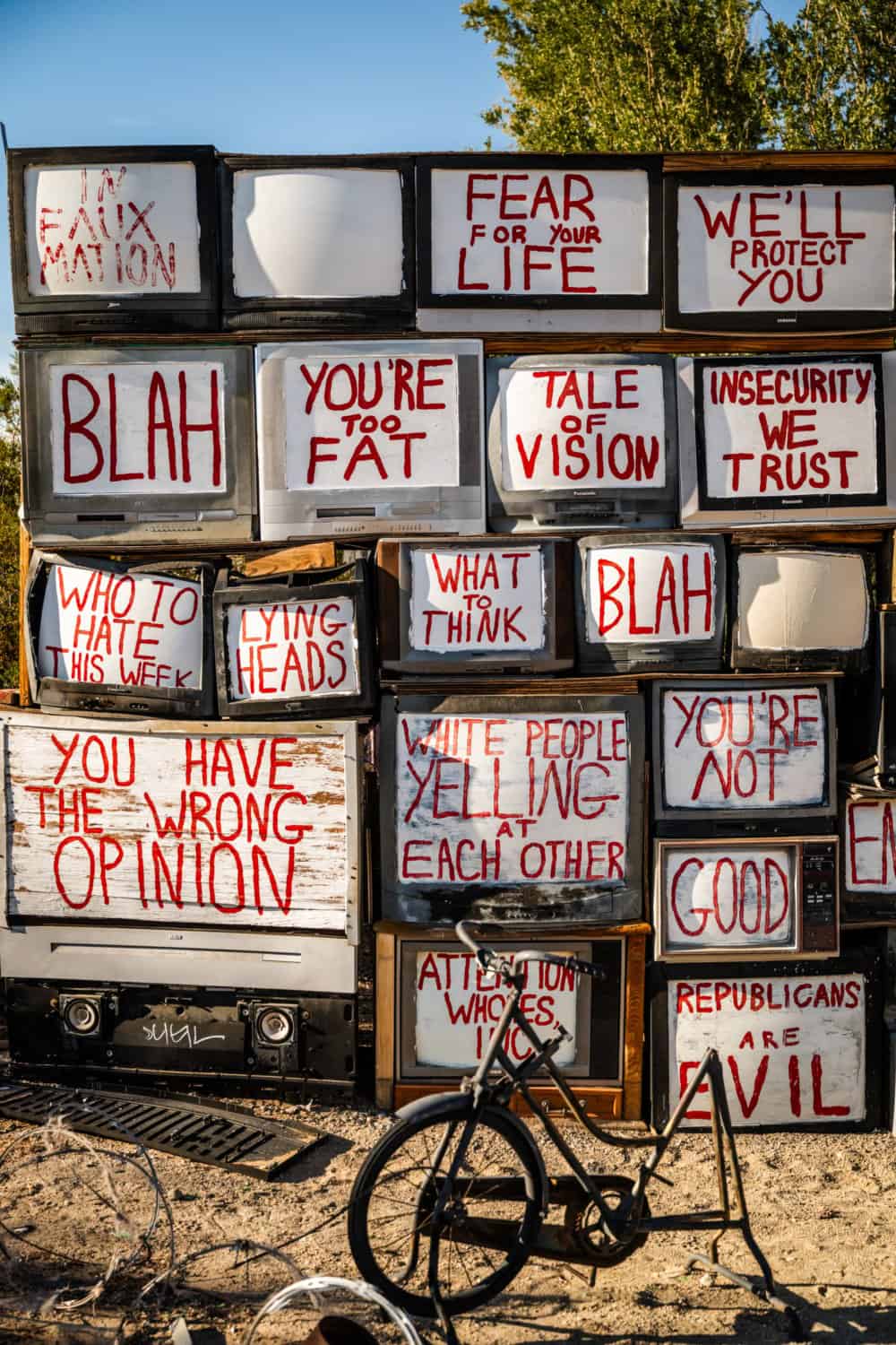 The Television Will Not Be Revolutionized, one of the most iconic art exhibits in East Jesus