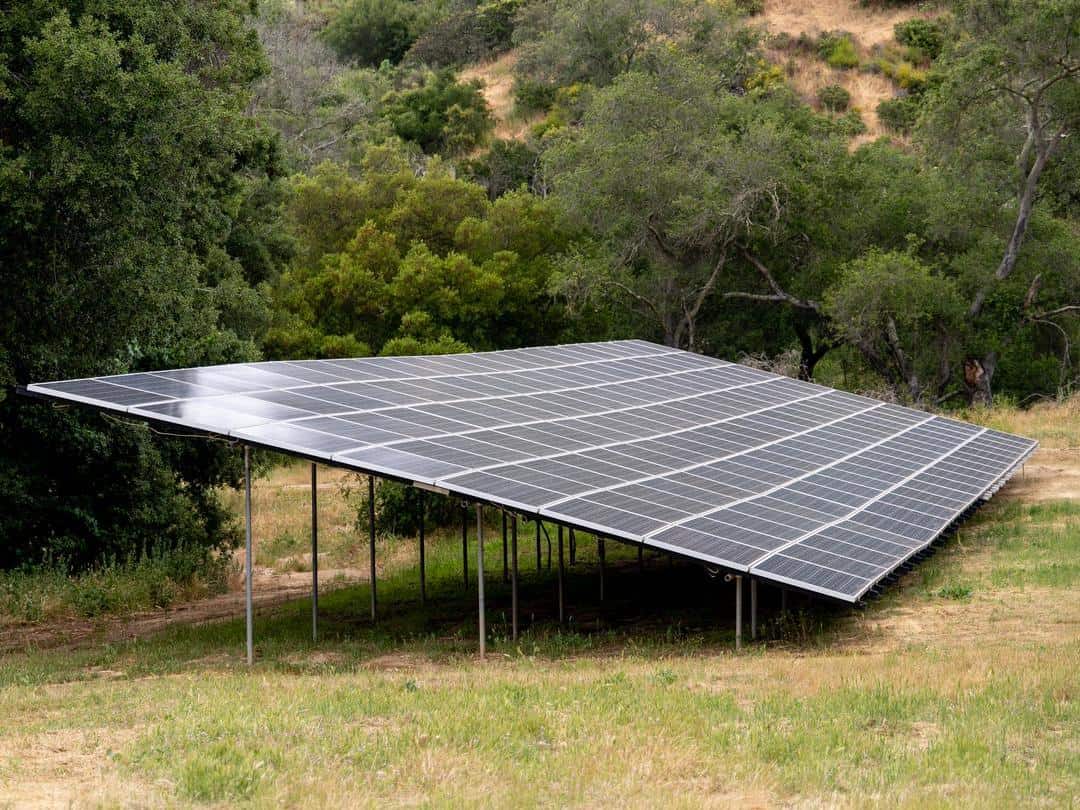Solar panels are used on many farms to power their operation 