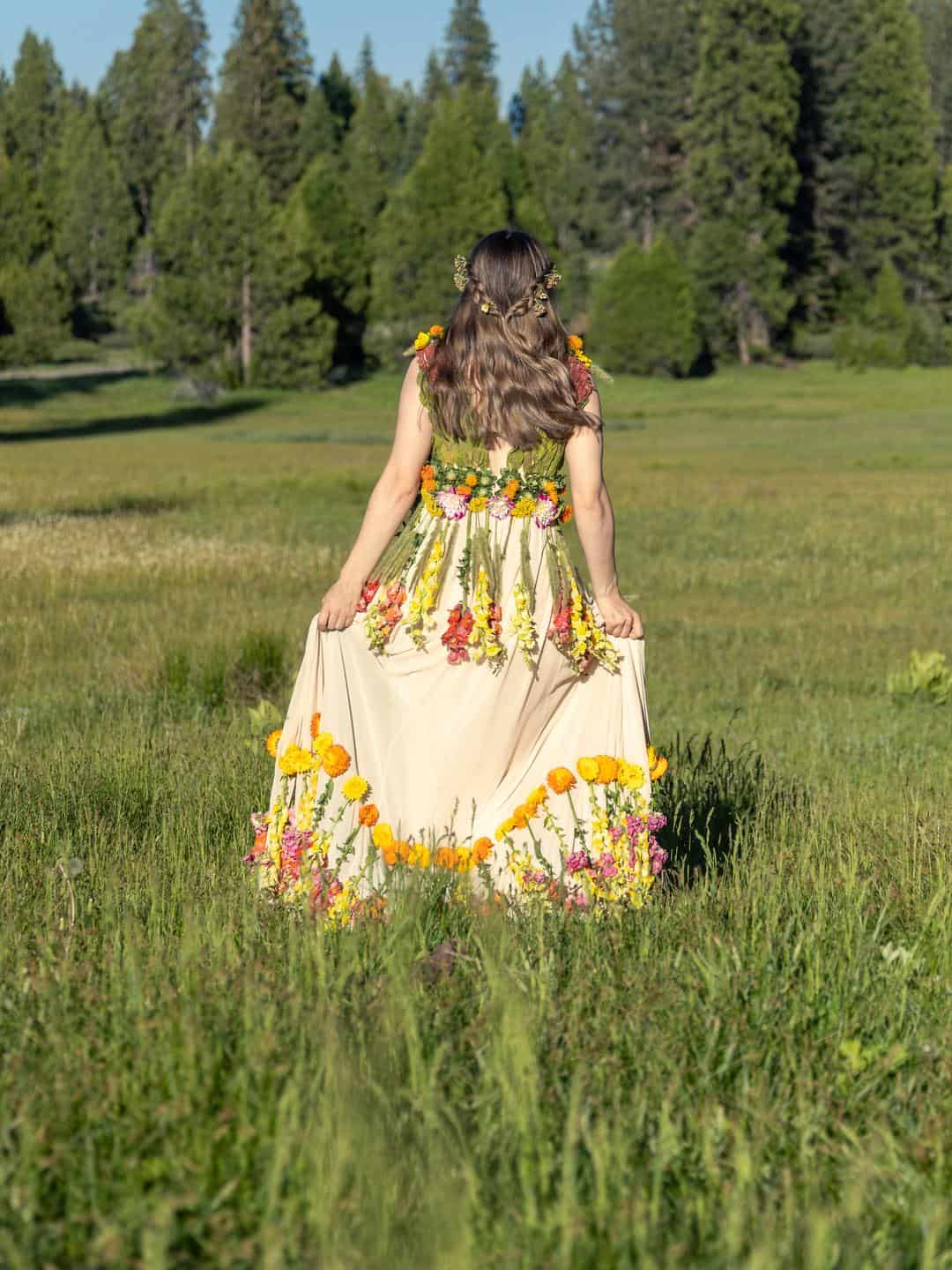 Jenny's dress demonstrates the flower power - how flowers can inspire and educate
