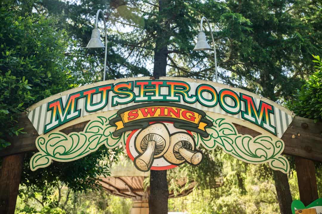 The Mushroom Swings at Gilroy Gardens