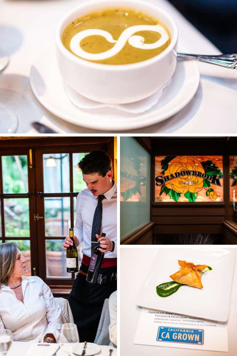 Collage of images from Shadowbrook restaurant.