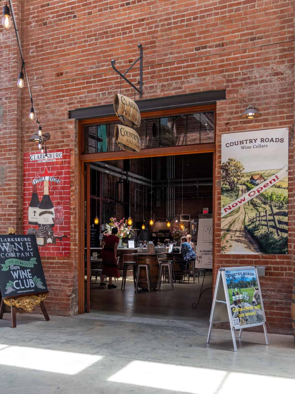 one of the tasting rooms at the Old Sugar Mill in Clarksburg, CA